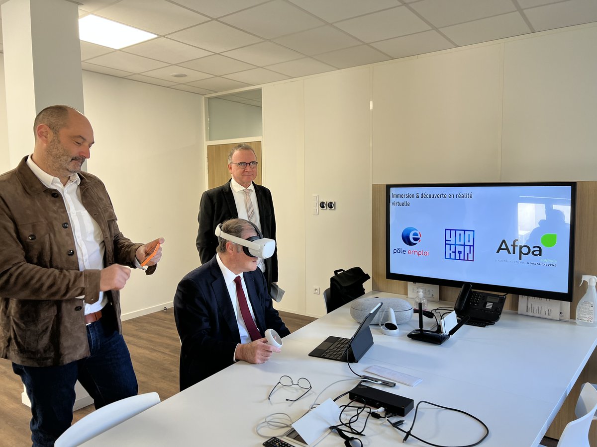 AFPA_CORSE's tweet photo. 💥 Lancement aujourd’hui, à Ajaccio, en présence du préfet d'Ajaccio, d’un partenariat entre @PoleEmploiCorse, @AFPACORSE et @YookanRosny afin d’expérimenter la réalité virtuelle appliquée à la découverte des métiers
#Evenement #Recrutement #MiseenSituation #Formation #Immersion https://t.co/xyj7ObkXxv