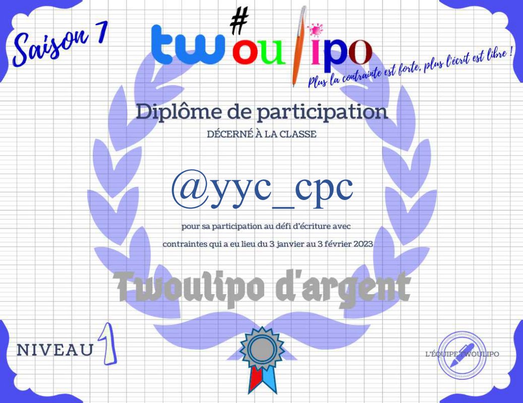 tw_oulipo's tweet photo. Bravo à toutes les classes de l'#EQ02  de #Twoulipo pour ces 4 semaines de productions d'écriture!
Félicitations à tous , voici vos diplômes !
@Cp3Massy 
@maclasse2cp 
@yyc_cpc 
@CPYerrois 
@CPmesselotndsj 
@classedelice 
@LesChatsP https://t.co/RETOnkpXnd