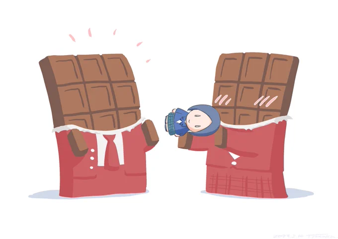 チョコが女の子をわたす日#バレンタインデー 