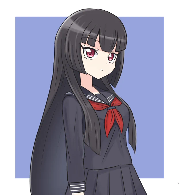ペル誕絵を上げたものの、バレンタイン絵が思いつかずセーラー服のアトレが描けた #邪神ちゃんドロップキック 