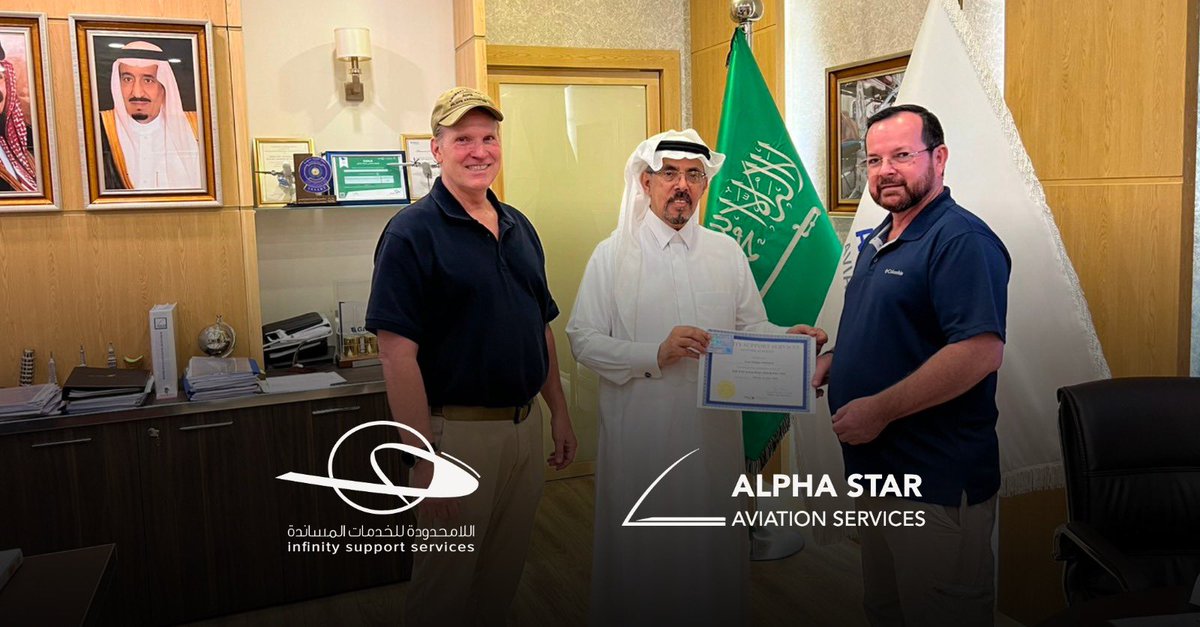 AlphaStarAv's tweet photo. قامت أكاديمية أنفينتي للطيران بتسليم رخصة طيران(GACA ATP) رخصة تجارية لطائرة هليكوبتر، والمعتمدة من هيئة الطيران المدني.
Infinity aviation academy handed over the (GACA ATP) commercial license for a helicopter approved by GACA. https://t.co/meTBa6d3RY