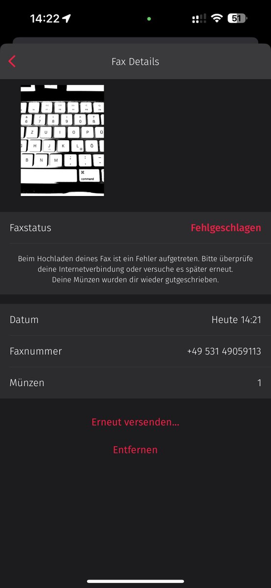 Somberland's tweet photo. @SwiftScan_App any known problems? can't send some important documents out. even test-pages can't be "uploaded" :( https://t.co/IWpjGZE9Yr