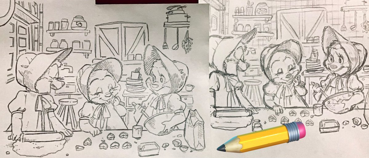 細かい(当社比)背景グワー描きたかったのでアナログ線画に加えてちゃんとした下書きもした。 