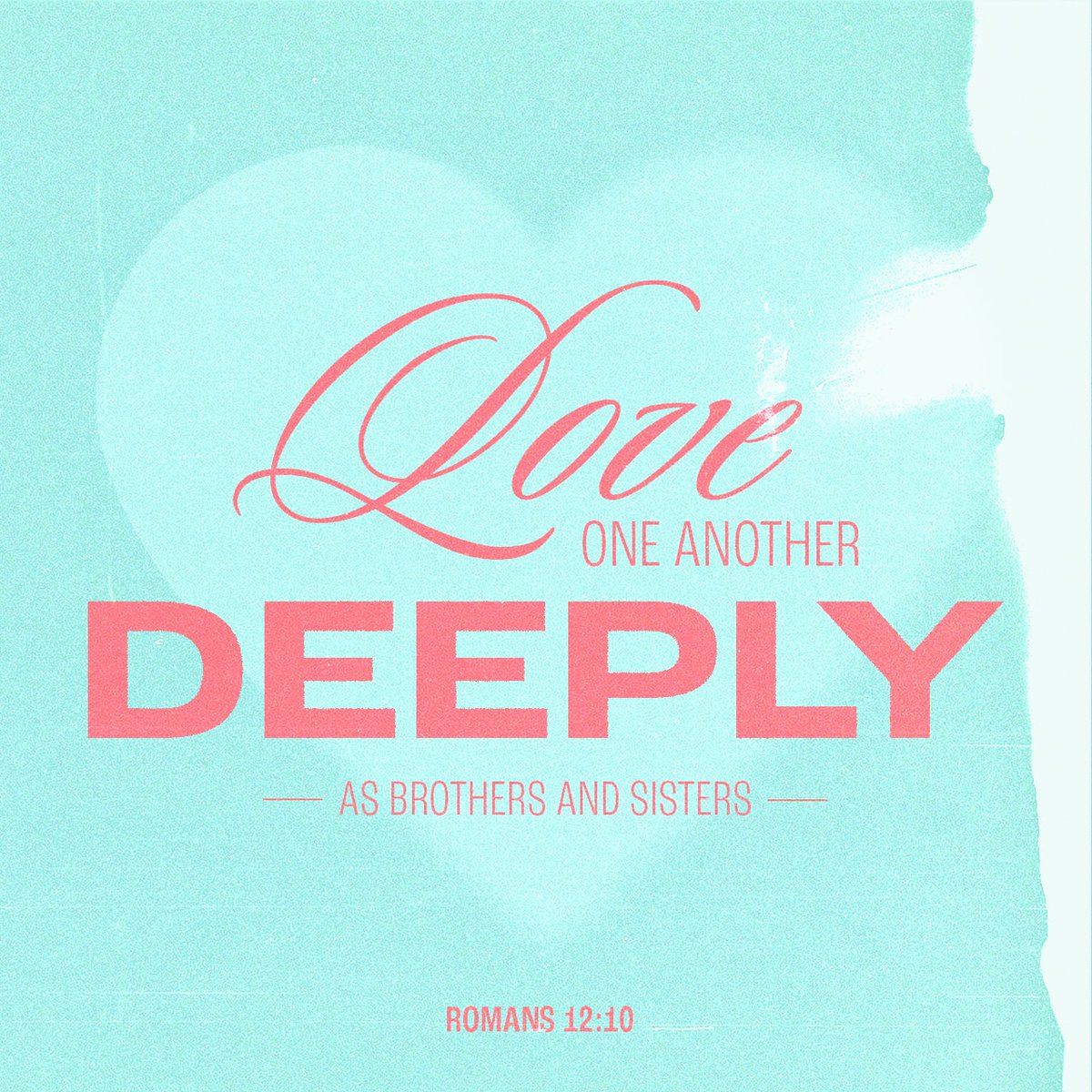 jpwessner's tweet photo. Love one another deeply as brothers and sisters. Take the lead in honoring one another.
Romans 12:10 CSB

https://t.co/iGMDOPaE6G https://t.co/RqqoIwSxs1