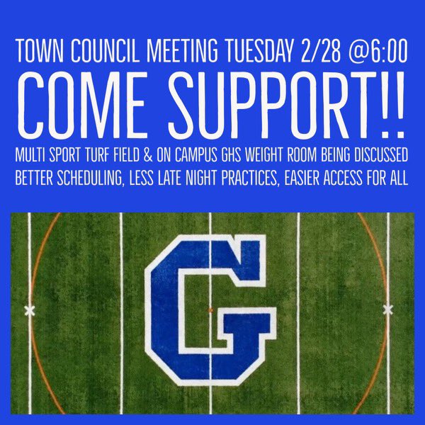 GHS_Gridiron's tweet image. Help GHS create a more equitable and inclusive environment for all Glastonbury athletes… on campus Weight Room and adequate Game/Practice fields.