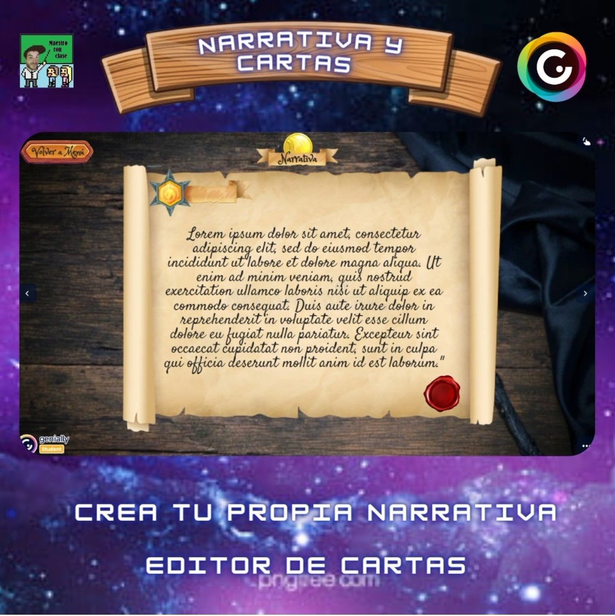 maestroconclase's tweet photo. !!Ya está!! Mi "Plantilla de gamificación mágica" !!ha salido!! Tienes todos los elementos para hacer una gamificacion completa. Además, con entorno virtual de @educa360_EdTech

Más información
https://t.co/ZBwNvw4VA2

 @genially_es: 
https://t.co/ZnJSYc69Dq

Agradezco difusión https://t.co/J00AIZfK00
