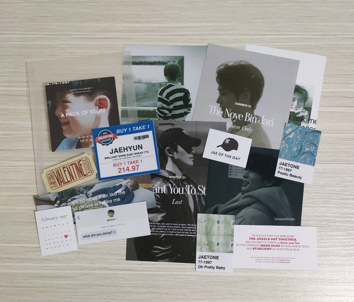 yourpeachness's tweet photo. ๐ Package Arrival! | #packageforyourpeachness
thank you so much @214poetic and @krayolee for creating #apackofstuff in time for Jaehyun's birthday! Will definitely display these on my table soon! stay safe and healthy!~ ๐ https://t.co/KHp4Ua5i76
