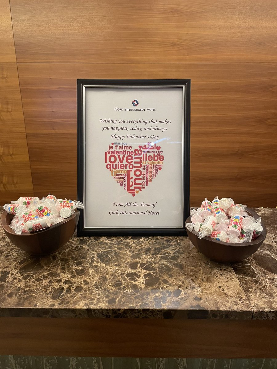rachelmurphy19's tweet photo. A little bit of feeling the love today in @No1CorkHotel for all our guests 🥰 #valentines #believebecomebelong https://t.co/Yve1t0hQ7W