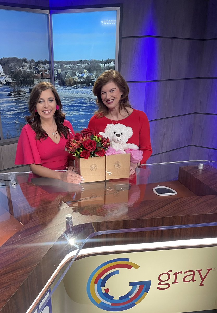 Happy Valentine’s Day! 

Thank you to my grandpa for sending the morning crew flowers today! 🥹♥️ <a href="/JoyHollowell/">Joy Hollowell</a> <a href="/ToddSimcoxWABI/">Todd</a>