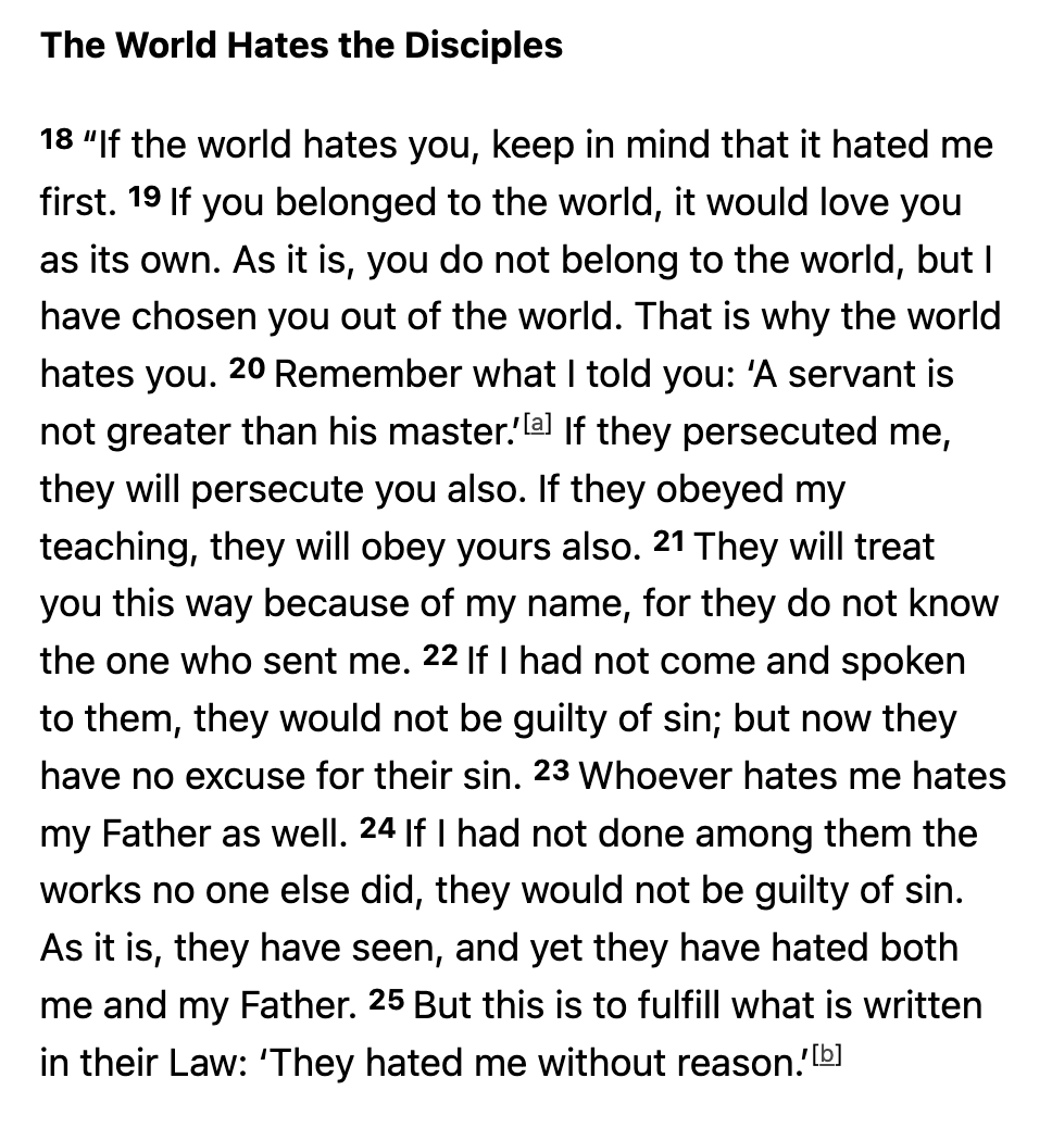 HeidyLandrito's tweet photo. We are definitely not against the people deceived by the lies of the enemy.  Trying not to be so spiritual here bec not everyone will understand. 

But I am comforted by this audible voice I heard while having our dinner: "The world will hate you because of Me." 

JOHN 15 https://t.co/EmuVjva9ga