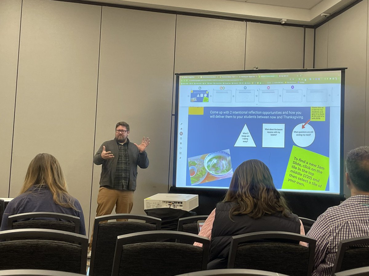 First up bright and early @Hampson81 is sharing lessons and ideas for “The Power of Choice in Reflection” . #OETC23 #BetterTogetherDCS #EDTechTools #StudentChoice @dublinjeromehs