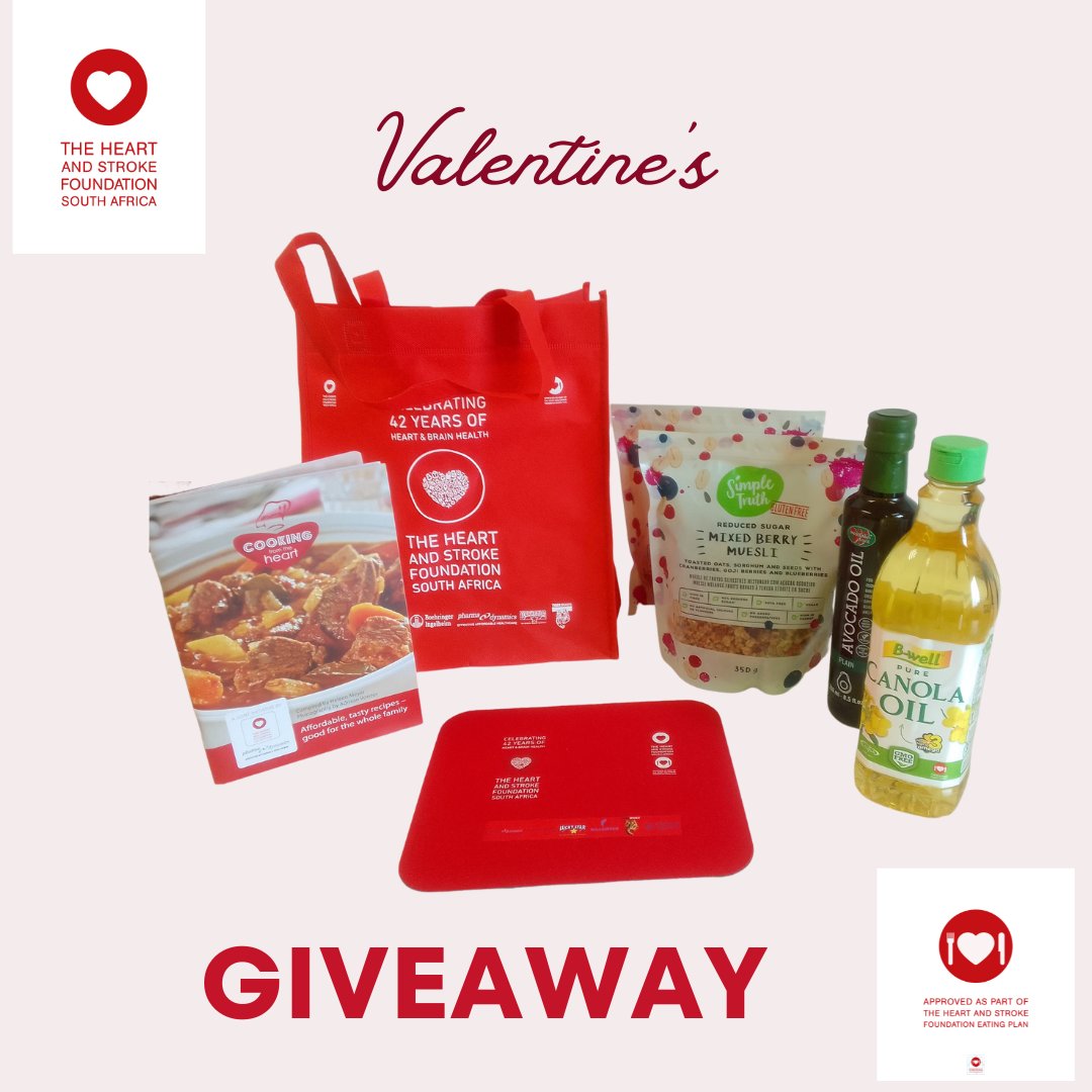 SAHeartStroke's tweet photo. COMPETITION TIME!!
This valentine's we are giving not 1 but 2 lucky followers a chance to be winners of the hamper below! (BASED IN DURBAN)🎉🎊❤🧠(continues in comments section)
#heartandstrokefoundationSA #valentines #don8
#protectyourheartandbrainhealth https://t.co/3Re4Cf8LDz