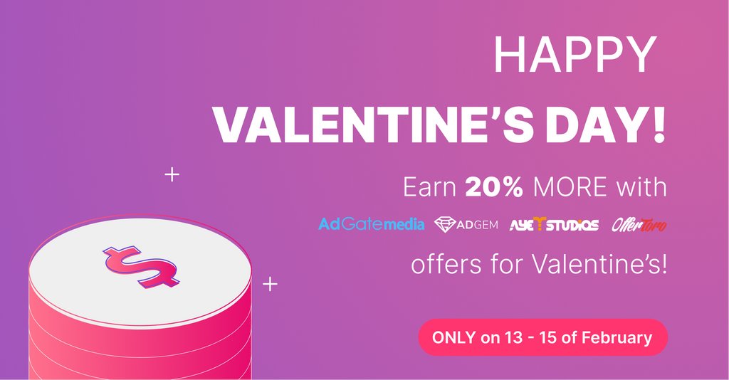 JumpTask_app's tweet photo. ❤️ Happy Valentine’s Day! ❤️

Love is in the air and JumpTask comes bringing better gifts than chocolate or flowers - a 20% earning boost! 🤯

Start earning MORE now ➡️ https://t.co/FtTcDNtDta https://t.co/skU02QPSi0