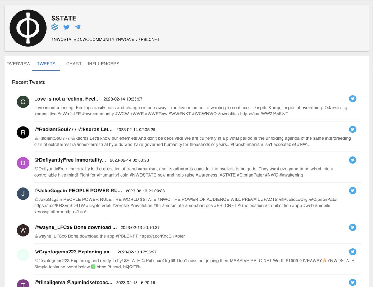 0xhurriee's tweet photo. #STATE has amazing community and doing really well in twitter.
Check out $STATE community engagement in #SlingDAO trending platformπ
https://t.co/xaw5Gkd3BB
#NWOSTATE #NWOCOMMUNITY #NWOArmy #PBLCNFT https://t.co/2tc9z7DbmR