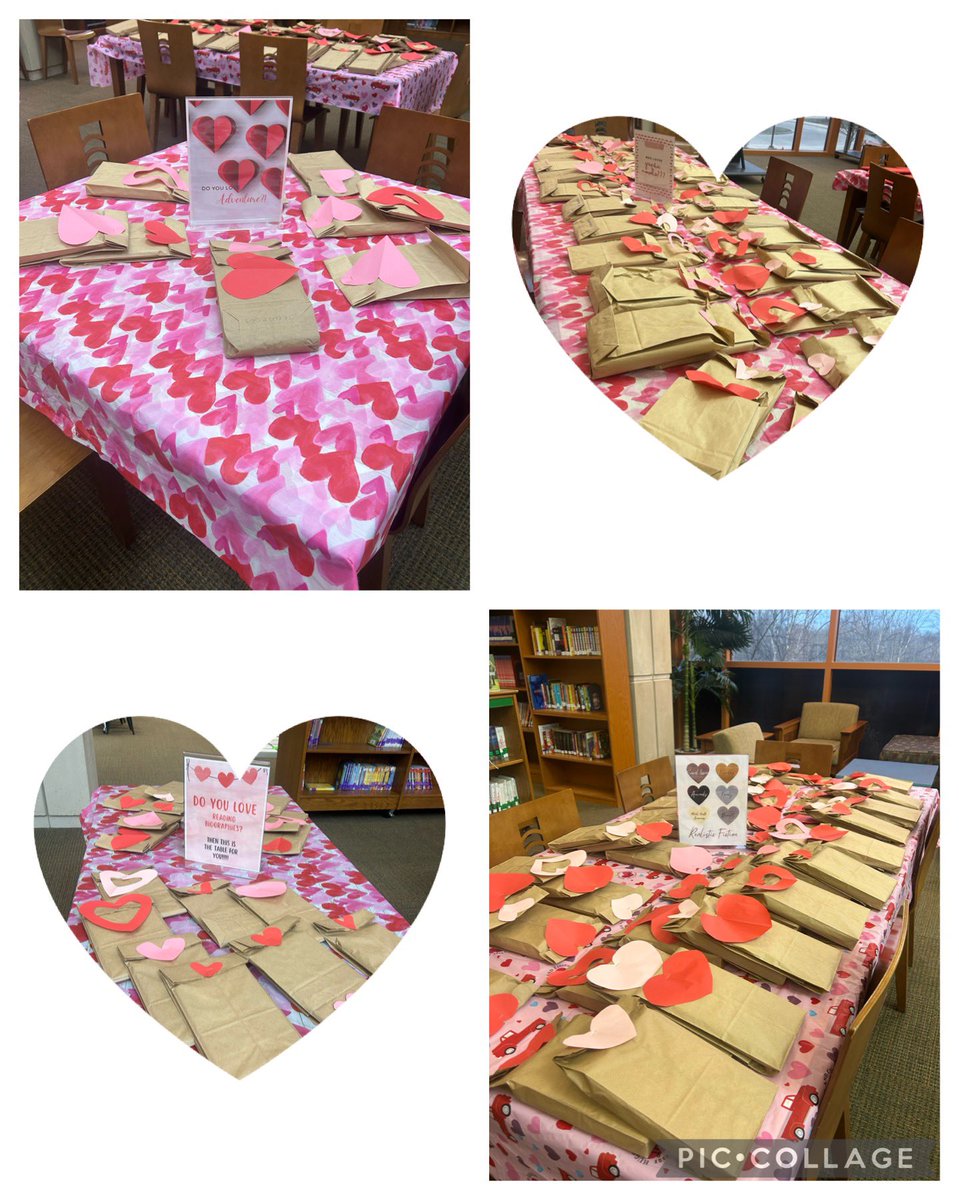 rsi_library's tweet photo. “Blind Date with a Book” is back again this year! Let’s see how long it takes for them to find a date. @RSIHawks https://t.co/r7sTvnqIoY