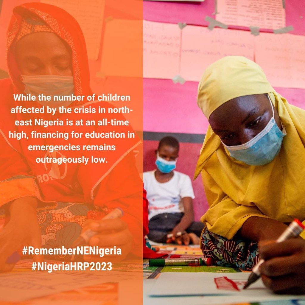 7. Educators: During humanitarian crises and emergencies, children often miss out on schools. An attack on one school is an attack on all schools. An attack on one child is an attack on all children. #RememberNENigeria #NigeriaHRP2023  

<a href="/OCHANigeria/">UNOCHA Nigeria</a> <a href="/UgochiObidiegwu/">Ugochi Obidiegwu</a>