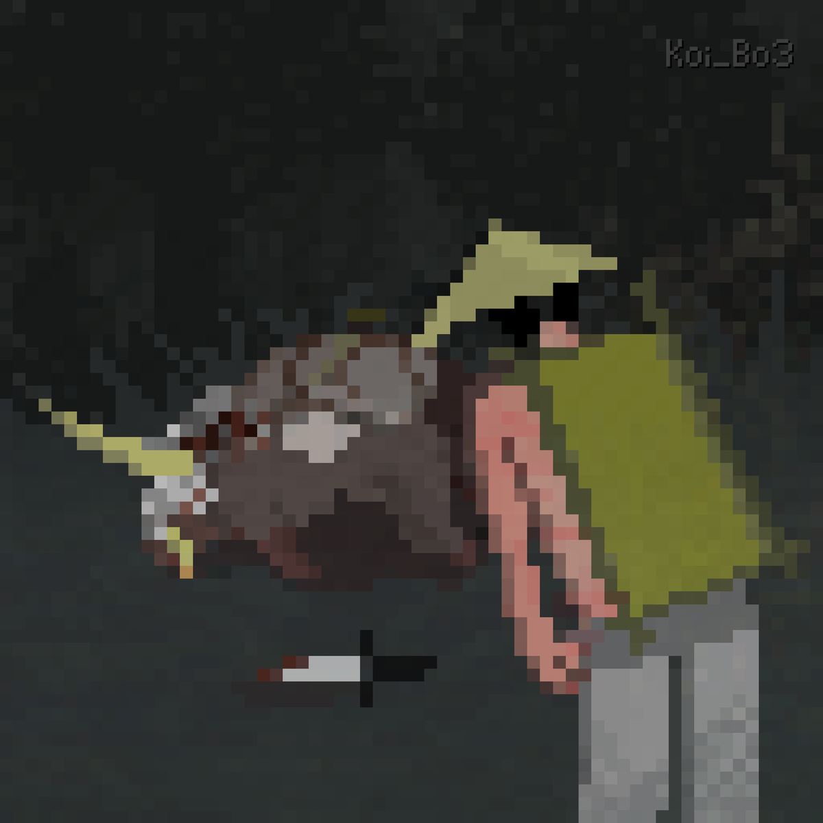 Koi_Bo3's tweet photo. Perkin, con esperanzas de que su compañero Wiwi sobrevivirá de su agonía, vuelve al lugar donde lo abandonó, pero a tan solo unos cuantos metros para llegar, se dio cuenta, que ya era demasiado tarde😔

@JUJALAG #juja #pixelart https://t.co/Z3jLVO3Goy