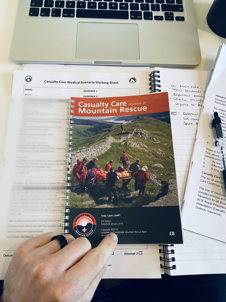 Revision for another exam.
Did you know that qualified #MountainRescue personnel are some of the only people, outwith licensed professionals (eg doctors/vets), permitted to possess and supply drugs in Schedules 2, 3 and 4 for administration in rescue situations.
#CasCare