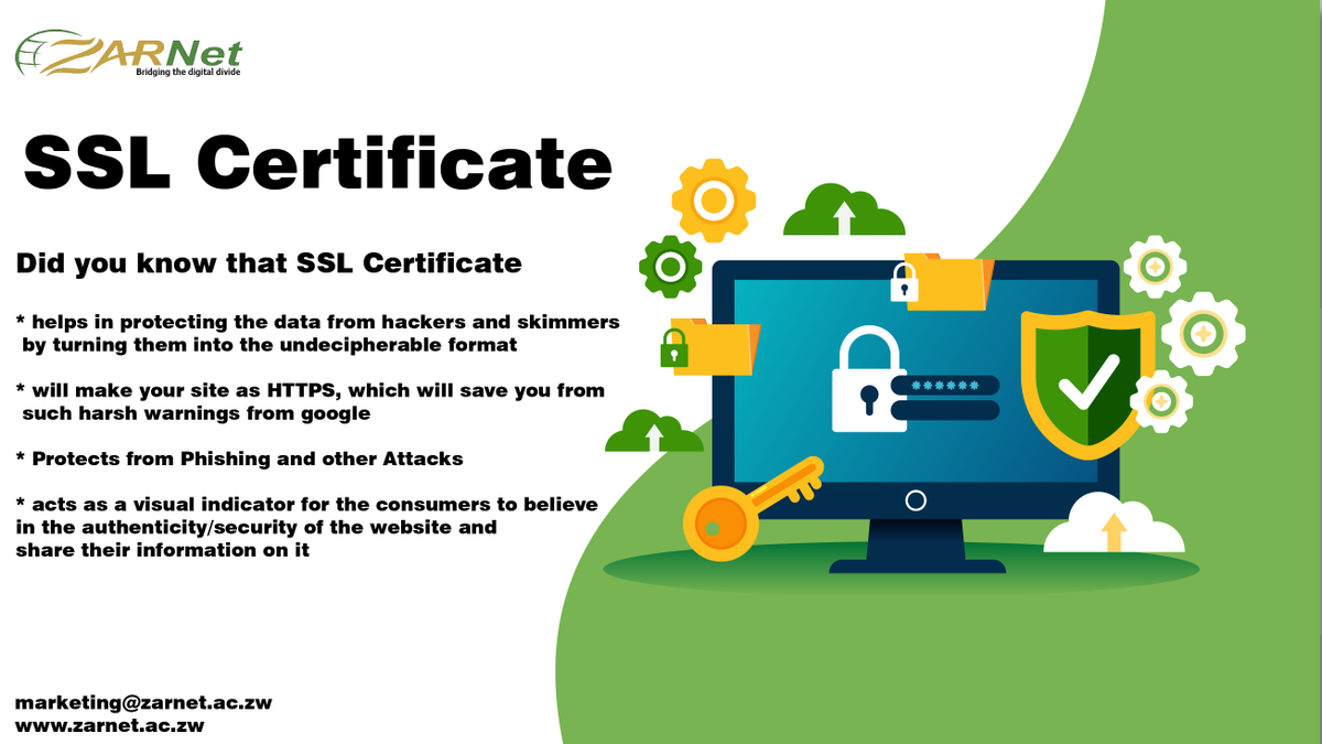 ZarnetZim's tweet photo. Your identity and integrity is priceless!!!

Provide high level of protection for all your digital properties with our SSL Certificate!

#sslcertificate
#zarnetzimbabwe
#affordableinternetconnectivity https://t.co/1sFOCcykBt