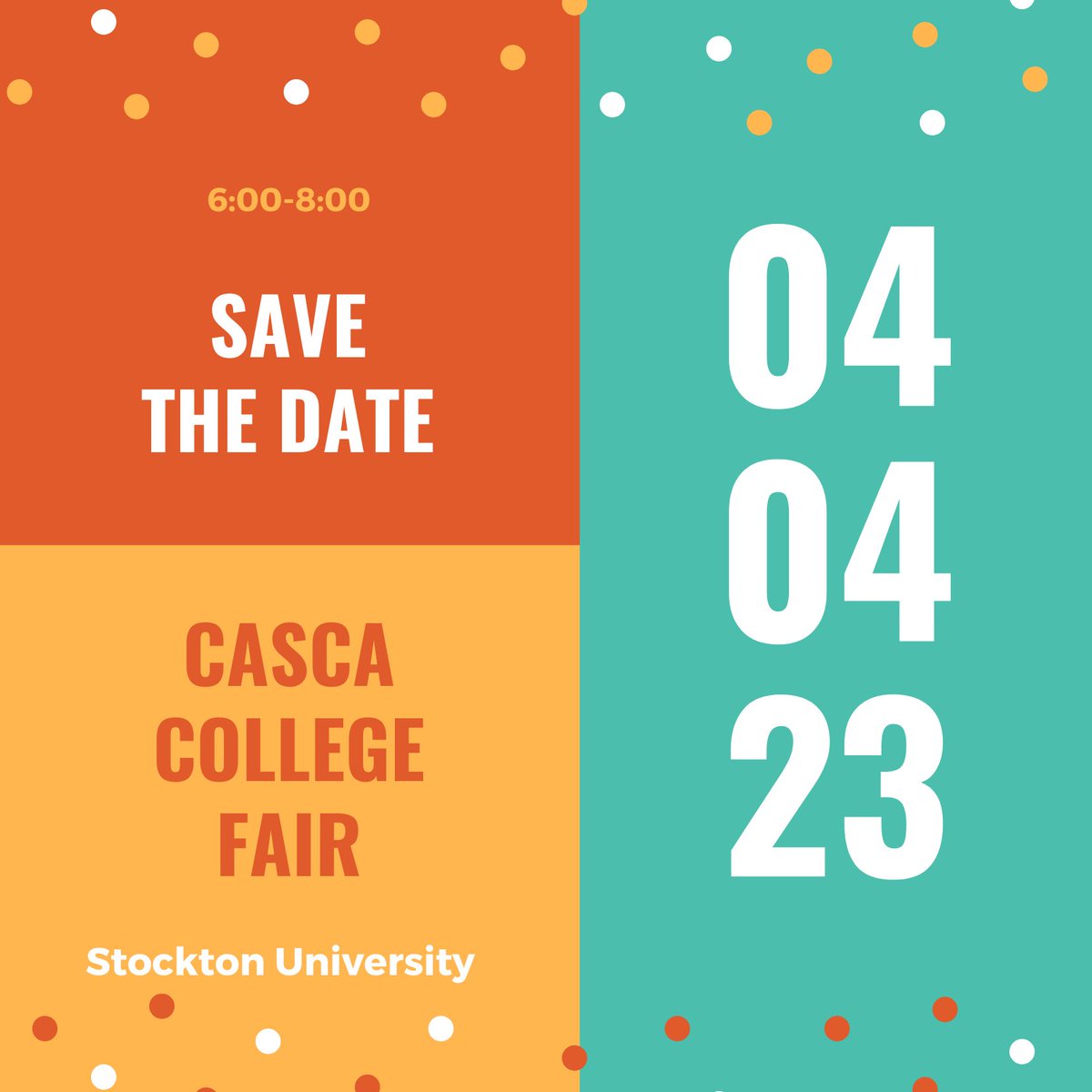 EHTNJGuidance's tweet photo. College Fair for High School Students!  April 4th 6:00 - 8:00 pm at the Stockton University Event Center.  Students must register in advance at https://t.co/KrnY5EX5t1 https://t.co/AclcTYbRwe