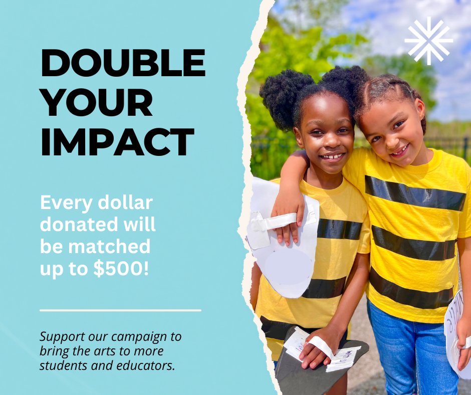 Arts Impact's crowdfunding campaign has reached nearly a third of our goal, and we have big news! For a limited time, every dollar donated will be MATCHED by a generous anonymous donor, up to $500!

Donate today to ensure your contribution will be matched: ioby.org/project/upgrad…