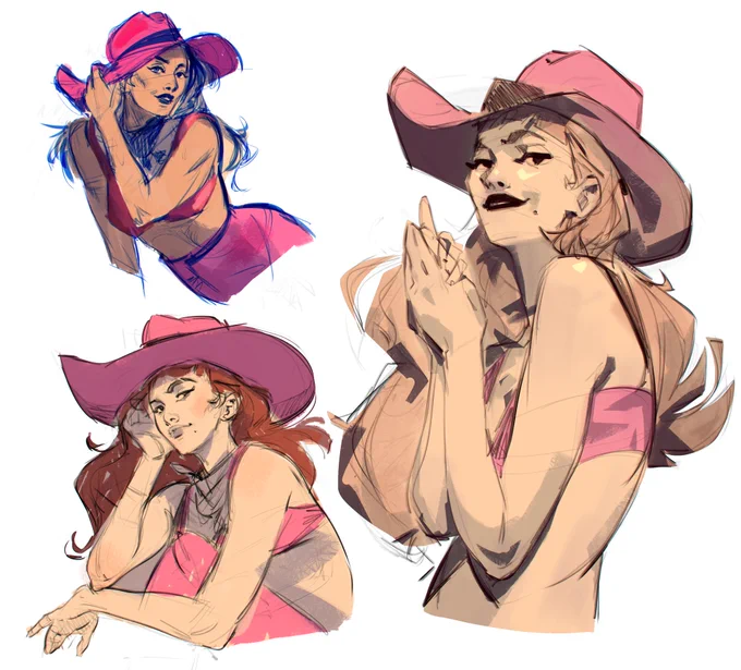 I did some exploration before deciding on a pose for this one  