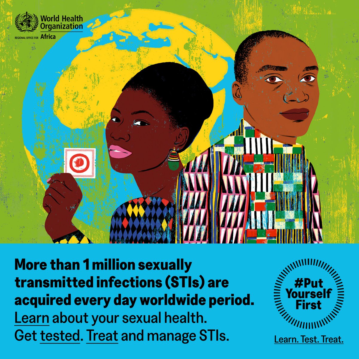 This #ValentinesDay, remember you are in control of your sexual health. 

Protecting yourself and preventing #STIs is your responsibility.

✅ Use protection
✅ Learn about STI prevention
✅ Get tested regularly
✅ Treat STIs properly
➡️ afro.who.int/PutYourselfFir…