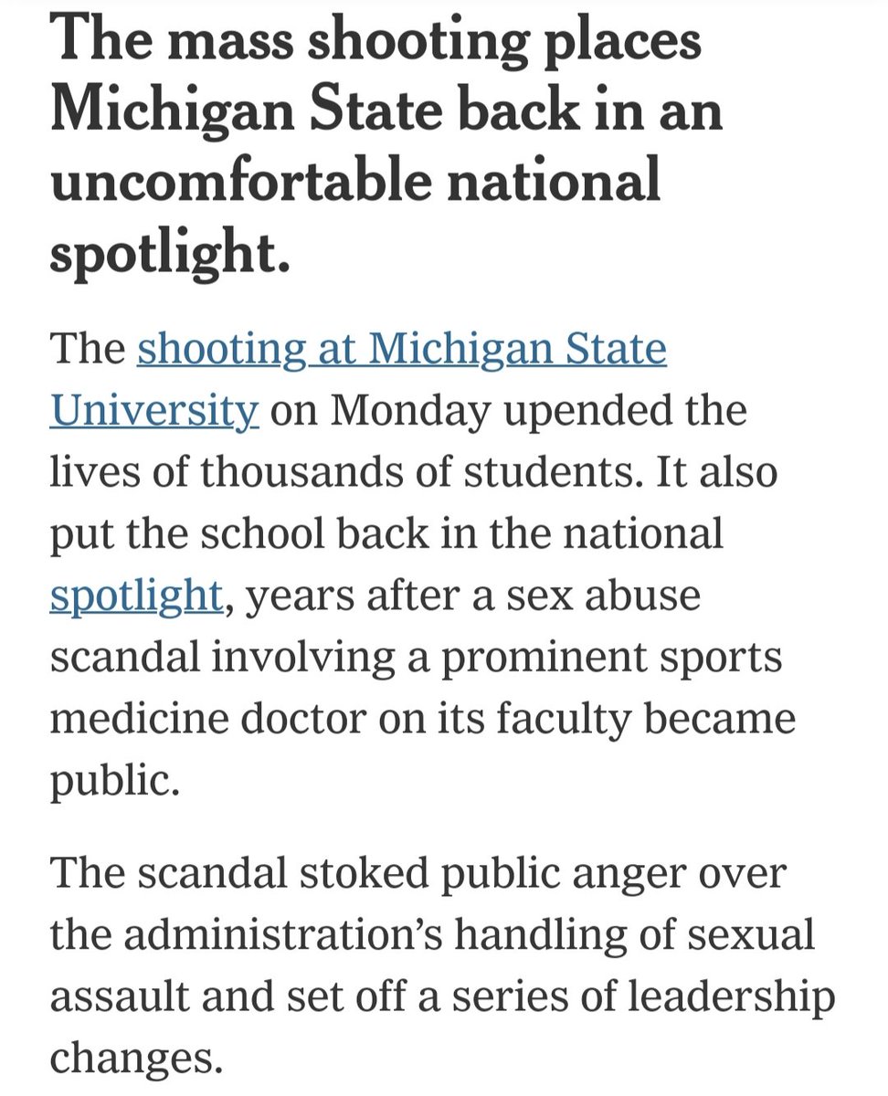 TheRealSharty's tweet photo. There could not have been more tone deaf article following the shooting last night.

Yes, Nassar is a garbage human being. But he had quite literally nothing to do with last night. And bringing up his name again is just salt in the wound of an already grieving campus. 💔 https://t.co/NI02oY91QG