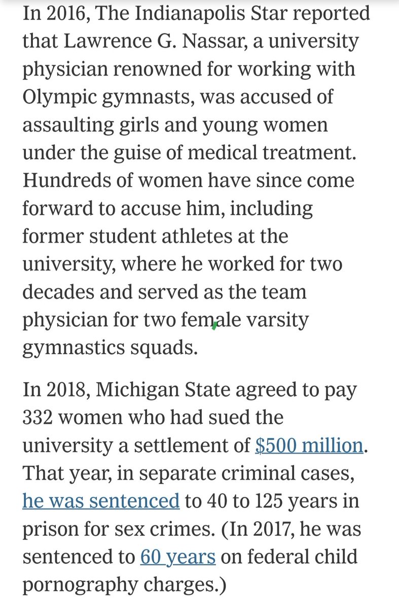 TheRealSharty's tweet photo. There could not have been more tone deaf article following the shooting last night.

Yes, Nassar is a garbage human being. But he had quite literally nothing to do with last night. And bringing up his name again is just salt in the wound of an already grieving campus. 💔 https://t.co/NI02oY91QG