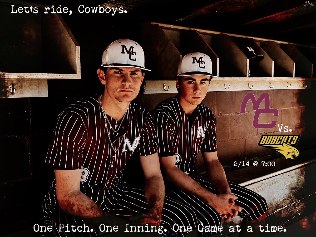 _MCHSBaseball's tweet photo. The Cowboys will host @Bobcat_Baseball in preseason action tonight on Boot Hill. First pitch is set for 7:00 PM. https://t.co/TxgjPC8Alo