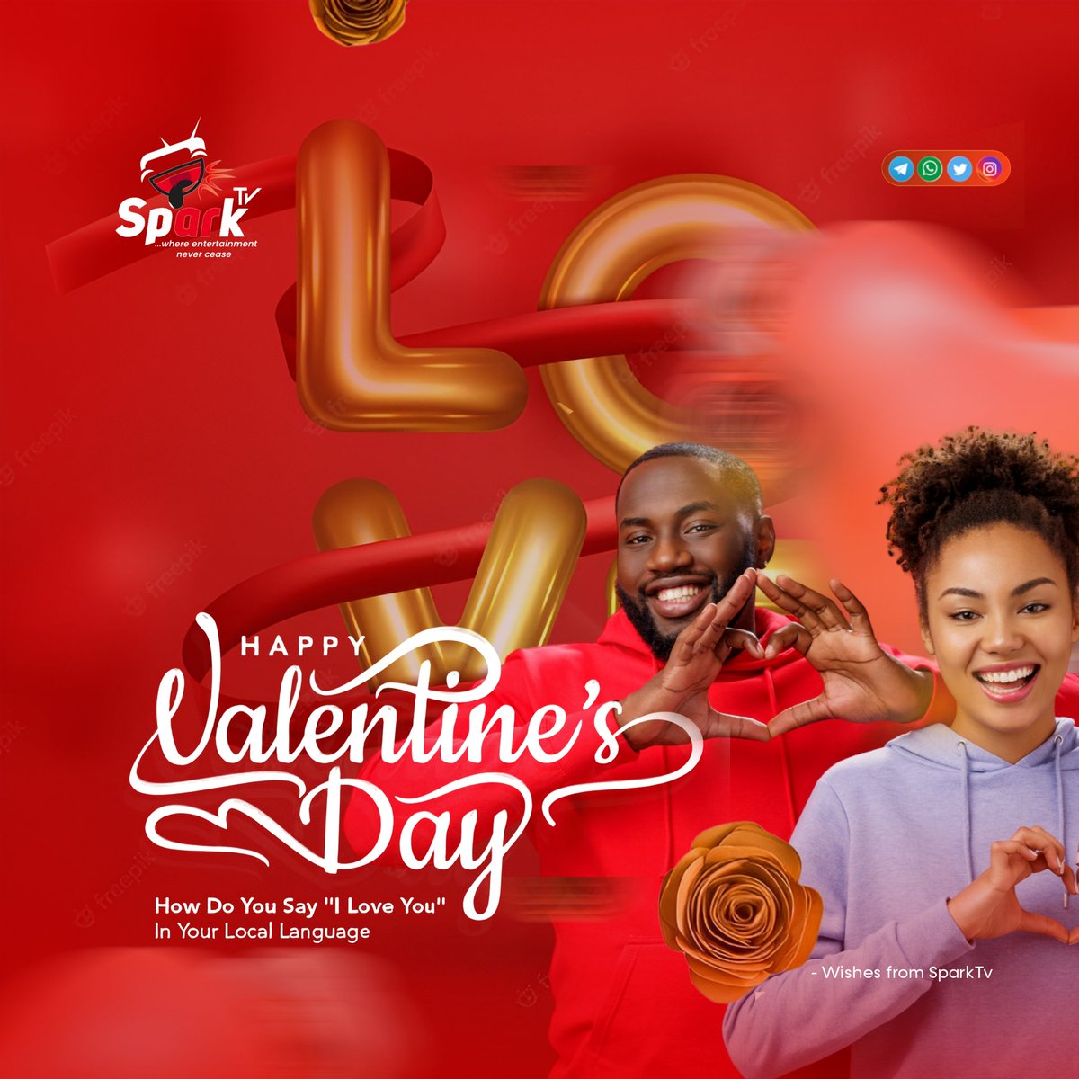 OfficialSparkTv's tweet photo. Valentine is a season when love is Specially celebrated. Wishing you everything that makes you happiest, today and always. Happy Valentine’s Day! ❤️🫶

#14february #ValentinesDay https://t.co/jKa40x6ZvV