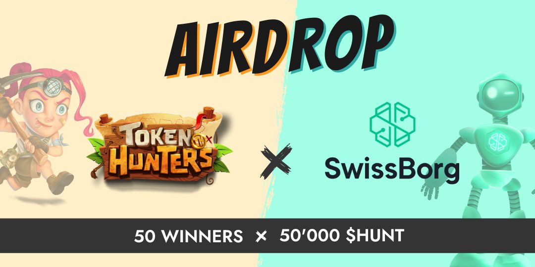 TokenHuntersApp's tweet photo. 🤖 @swissborg  - AIRDROP AVAILABLE 🔥

🪙 50,000 $HUNT Prize Pool
🤩 50 Winners

Join the airdrop campaign here : 
https://t.co/3QQCeeGSHI

🗓 Ends March 1, 2023 - 12PM CET

Try your luck! 🤠

#Airdrop #TokenHuntersApp #Play2Earn #SwissBorg https://t.co/I0lIoSqSjo
