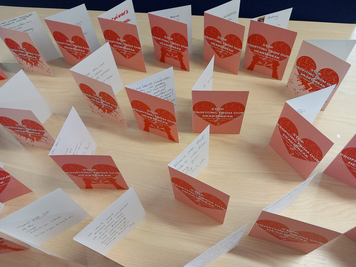 Detention is extremely cruel, and rips women away from their loved ones and communities.

Yet @mitie and @SercoGroup make HUGE profits each year running detention centres.

Today we sent their CEOs Valentines cards asking them to #StopProfitingFromOurHeartbreak💔

#EndDetention