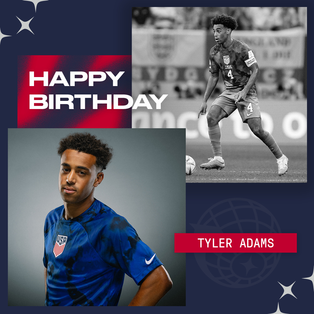 USMNT's tweet photo. Happy birthday to the Captain, @tyler_adams14 🎂🥳 https://t.co/e998lkTllP