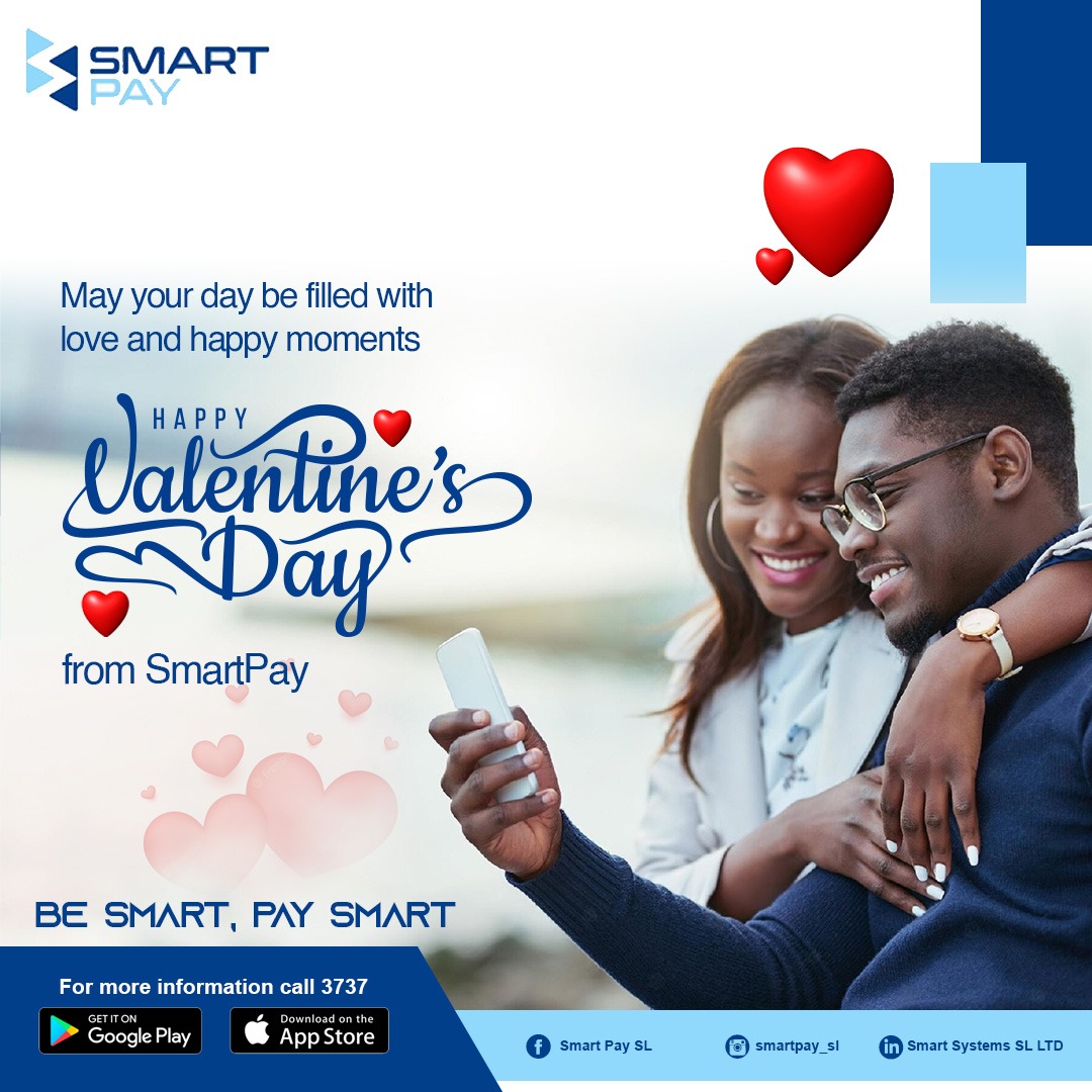 Hope your day is filled with family, friends, and happy moments that become favorite memories.

#ValentinesDay #fintech #cashlessolutions #SierraLeone #ewallet #cashlesspayment #payments #paymentsolutions #mobileapp #mobilemoney