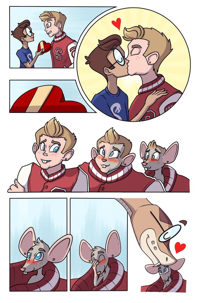 Valentine's Kiss #WouldveBitYou #12 🐭🏳️‍🌈🐍

Seems like #ValentinesDay falls on #TFTuesday this year! 💘

#TFEveryday #Transformation #TF #Transfur #makecomics #indiecomics #webcomic