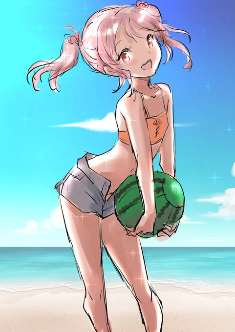 メンテが終わらないのでスレのお題だった漣ちゃんが描けちゃいました季節ぴったり! 