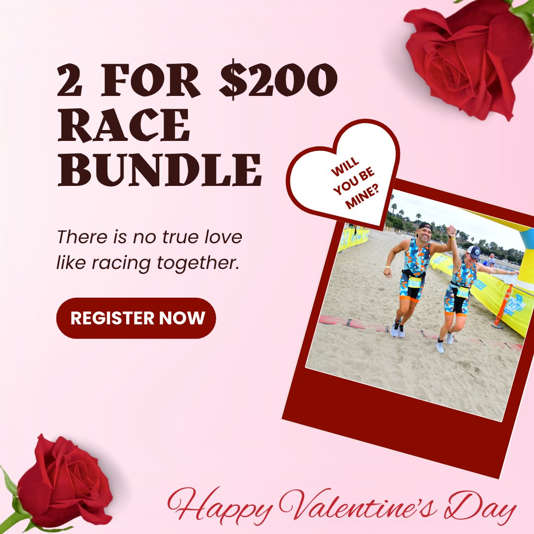 Register for the bundle on any of the 2023 race pages. Check out our events at californiatriathlon.org/events/