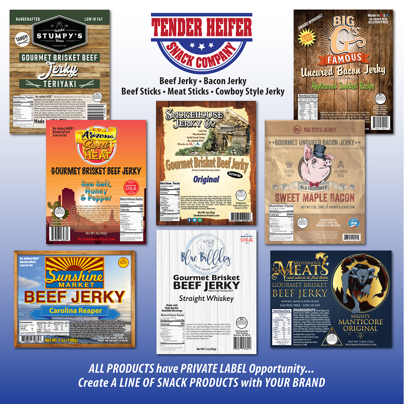 JerkyUp's tweet photo. @TenderHeifer  Private label opportunity knocking here! Proven snack products that sell. Providing quality meat and a vast line of products... Check them out at: https://t.co/pRSN1qzjO6 #tenderheifer https://t.co/nMYRv0x6fB
