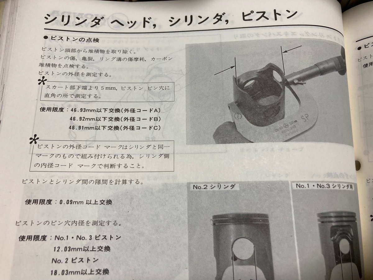 「マイクロメーターを買ったのでMVXのピストン測定。どうやら外形コードA/Bが混じ」|しなののイラスト