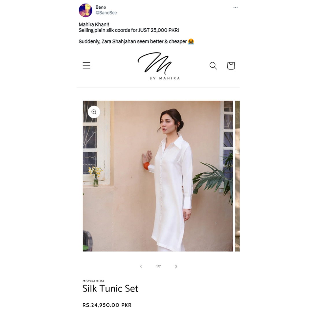 DialoguePak's tweet photo. Mahira Khan launched her clothing brand "M by Mahira" which features solid white outfits. The newly launched fashion brand unveiled two kurtas, a trouser, a dupatta and a silk tunic suit

#DialoguePakistan #MahiraKhan #ClothingBrand #Launched #Netizen #Jurta #Trouser #Silktunic https://t.co/GgQPWfP2ec