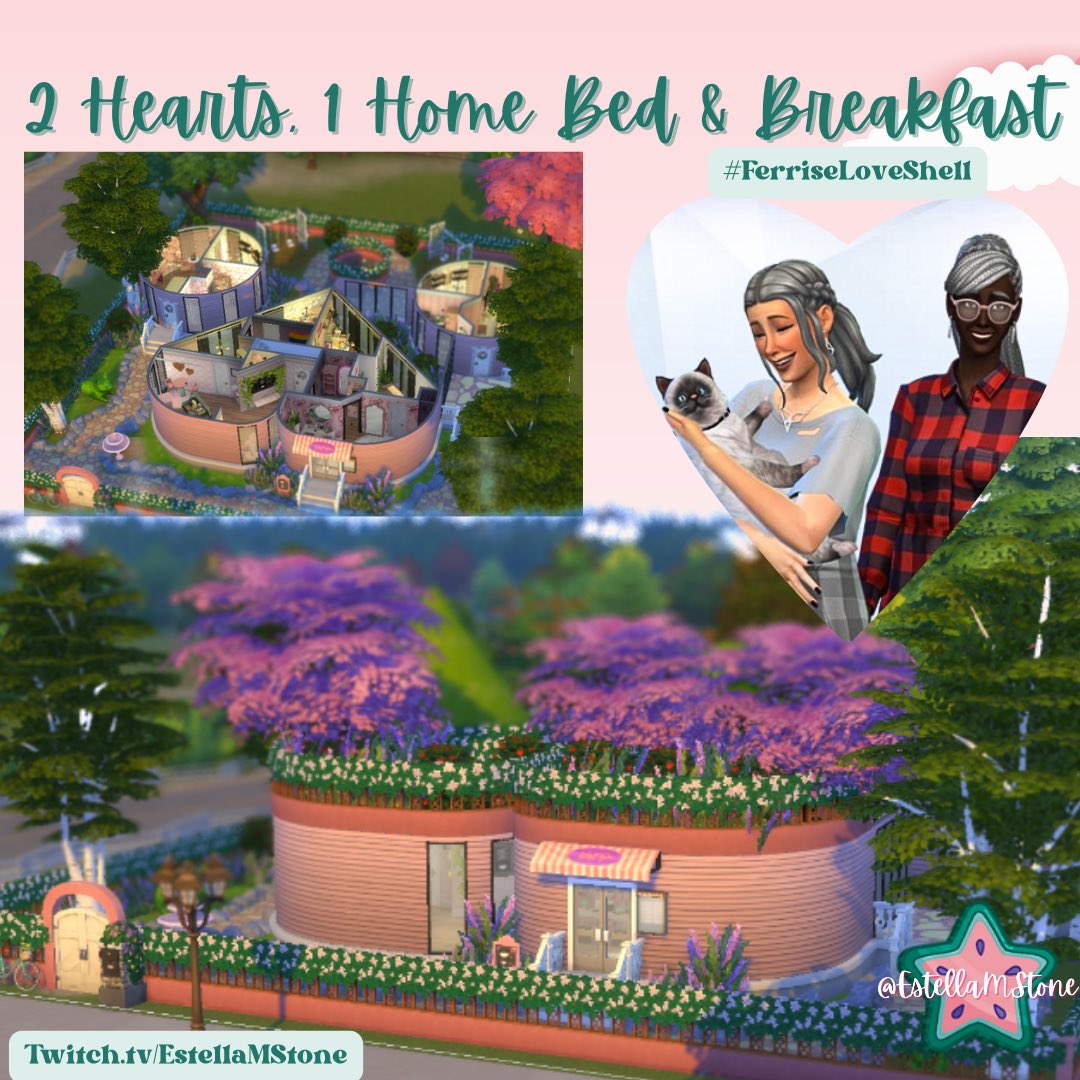 EstellaMStone's tweet photo. #FerriseLoveShell 💞 

The Culver Family: Owners of the “2 Hearts, 1 Home Bed &amp; Breakfast” 🫶🏻✨💞 

#Sims #TheSims4 #Sims4Shell #Valentine #ValentinesDay #SimsShell ✨🫶🏻🥰 https://t.co/EjsTOu0FUz