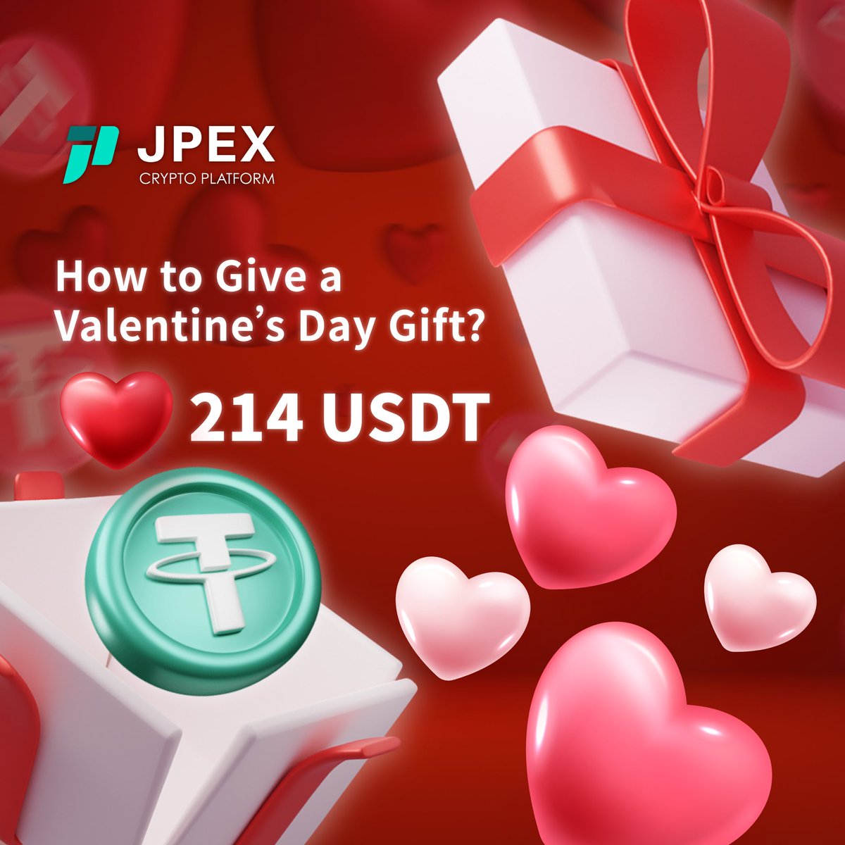 ExchangeJpex's tweet photo. ❤️JPEX is spreading love to give away 214 USDT to our user

Feb 14,8pm - Feb 16,8pm (GMT+8)

 1⃣️Like this post
 2⃣️Leave a comment and @ your Valentine 
 3⃣️The @ user should be a new JPEX user, follow us and complete KYC on JPEX APP
 4⃣️PM us of your Valentine’s UID https://t.co/J6XFGKe9gk