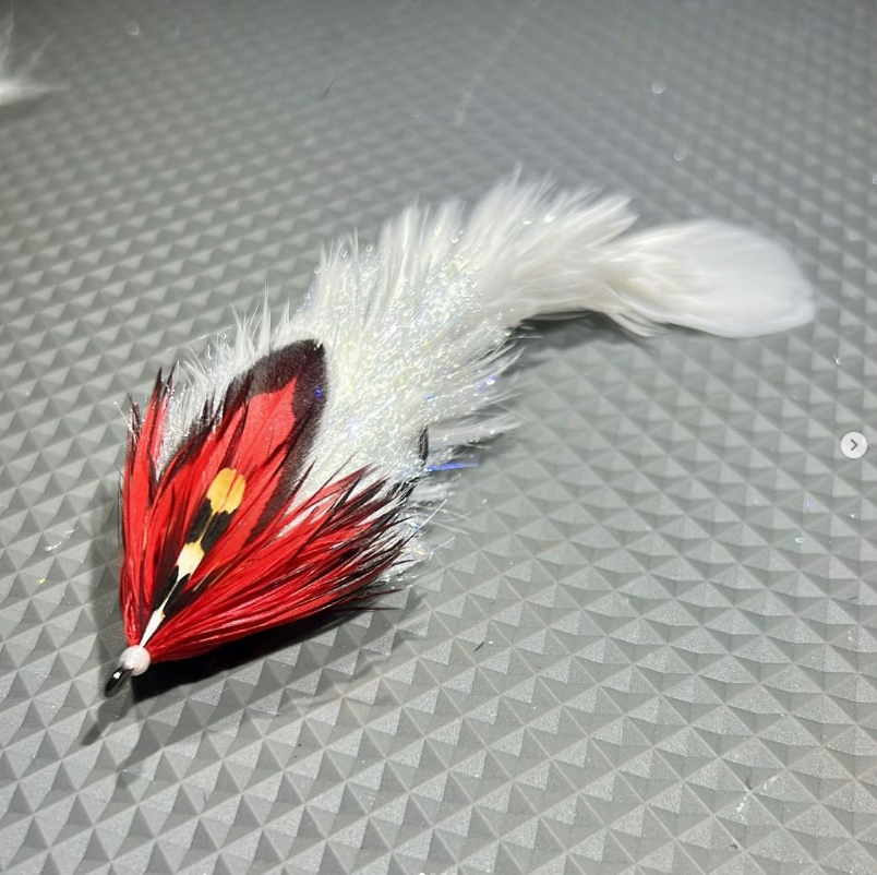 Saltwateronfly's tweet photo. That's pretty sweet looking
@indy_flyfishing
The Weedless Game Changer in classic Heddon spook white and red.
#flyfishing #flytying #gamechanger #gamechangerfly #feathergamechanger #weedlessgamechanger #streamerjunkie #streamerfishing #articulationnation #smallmouth https://t.co/qjrOvbNj8v