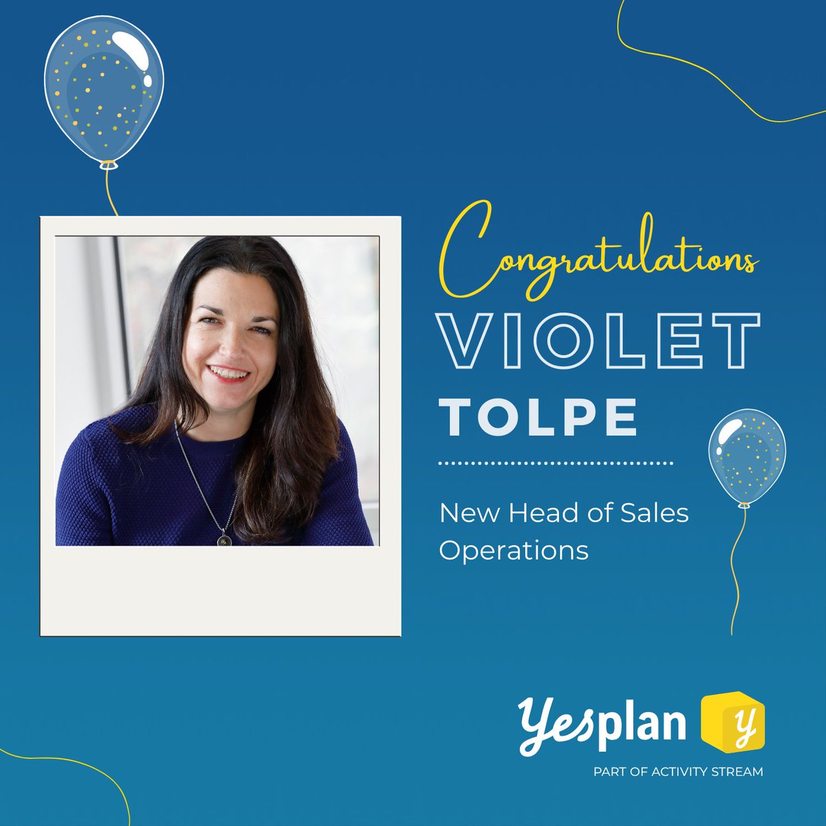 yesplanapp's tweet photo. Exciting news! Violet Tolpe is now Yesplan's Head of Sales Operations after playing a central role in expanding the company in new markets, with a focus on the Nordics. She'll guide the sales team, improve processes, and showcase Yesplan's solutions. Congrats, Violet! 🎉 #NewRole https://t.co/XxgelH1lJW