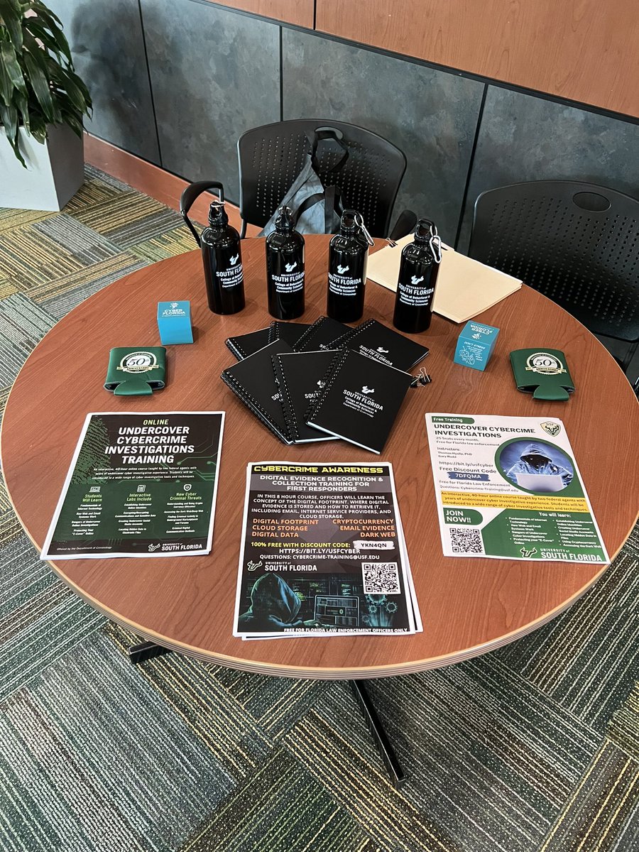 Come check us out at the MSC ballroom on USF Tampa for the Cyber Florida conference! Learn about cybercrime awareness and investigation training for law enforcement! <a href="/USFCriminology/">USF Criminology Dept.</a> <a href="/CyberSecurityFL/">Cyber Florida</a>