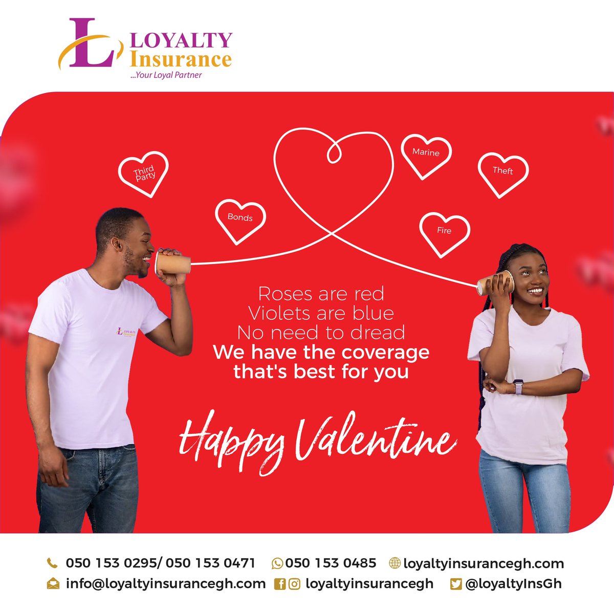 LoyaltyinsGh's tweet photo. You are one special customer.
Happy Valentine’s Day from us to you.
#loyaltyinsurance #loyaltyforyou #loyalty #valentines #valentineday #insurance https://t.co/lkAhc7S3d2