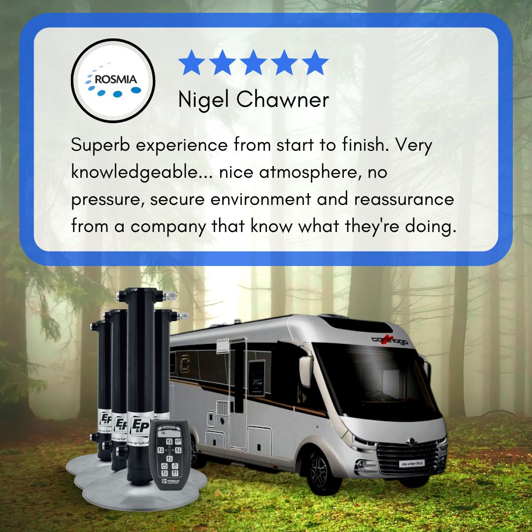 A great review from one of our customers, who picked up his gorgeous new <a href="/CarthagoUK/">Carthago Motorhomes</a> E-Line motorhome the other day, fully kitted out with <a href="/EPHydraulics/">E&P Hydraulics UK</a>’ state-of-the-art motorhome levelling system!

Contact us to find out more:

T: 01444 880022
E: info@rosmia.co.uk