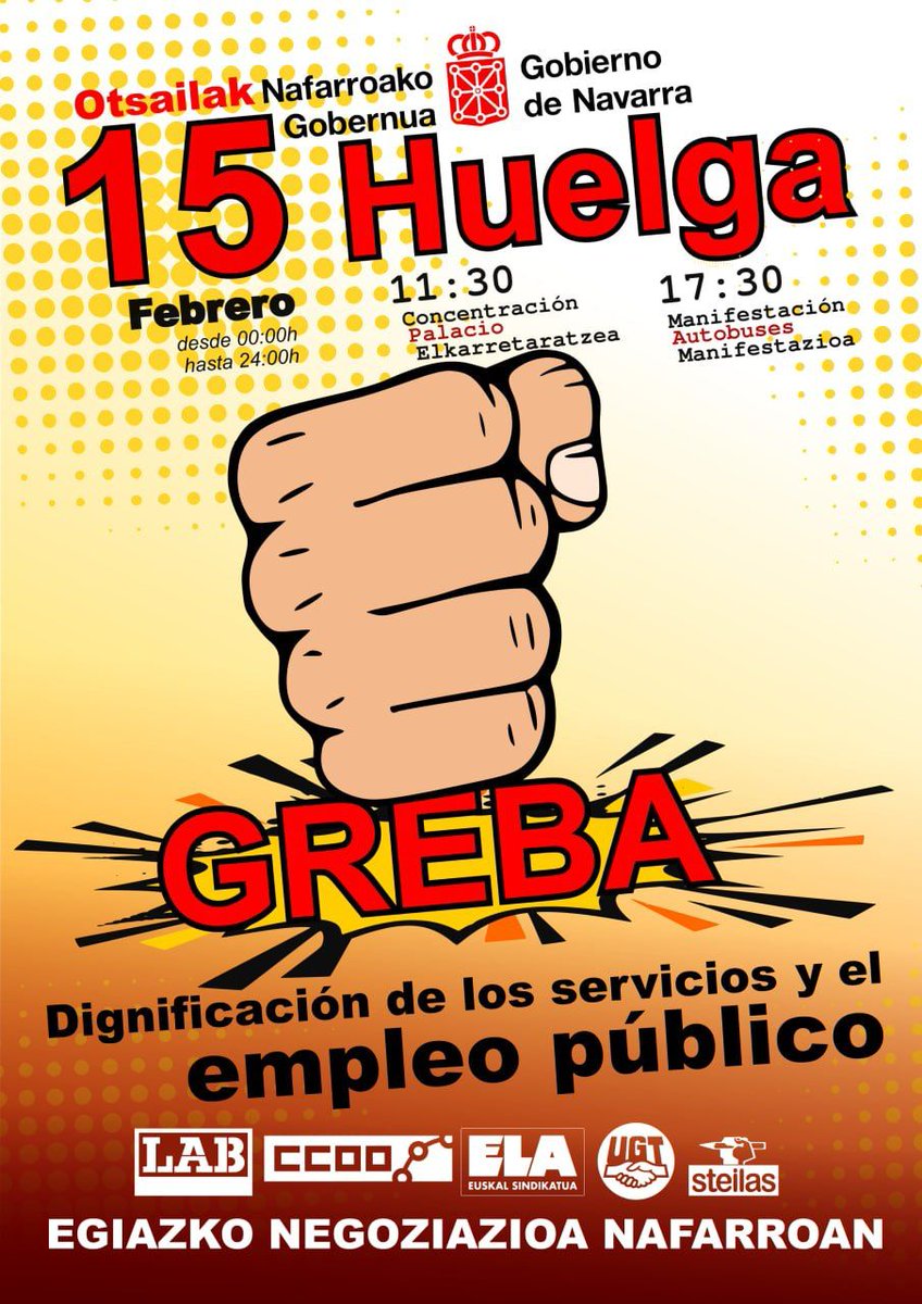 Por la recuperación de nuestros derechos.
¡Organízate y lucha!
@ccoonavarra @59chechu @FSCNavarra @CCOO @FSCdeCCOO @DavidMarcalain #SalarioOConflicto