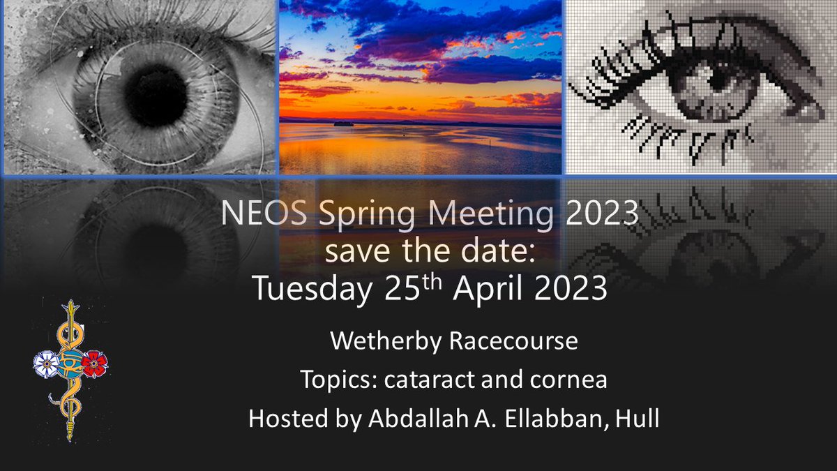 <a href="/northeos/">NEOS</a> Book your study leave for NEOS: talks include: Corneal Transplantation; Blistering (Bullous) Diseases &amp; the Eye; &amp; Is dry eye relevant in cataract surgery?.. and that's just the morning session.. find out more neos.org.uk